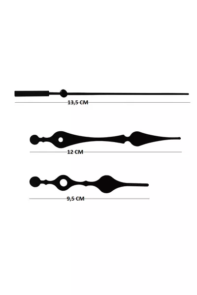Sessiz Akar Duvar Saati Mekanizması –  Mm Şaft Askılı– Akrep Yelkovan Saniye Seti
