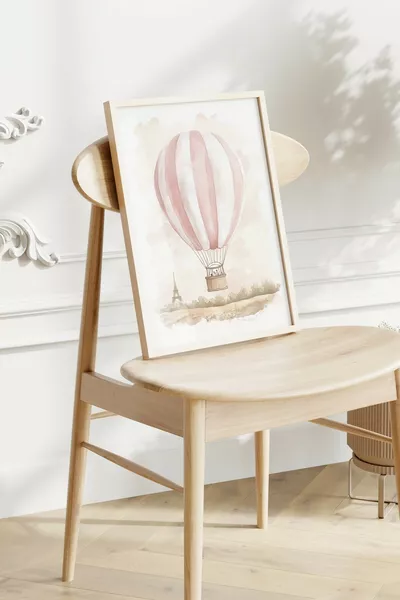 Комплект в мили розови нюанси, 3 броя безрамкови постери за детска и бебешка стая