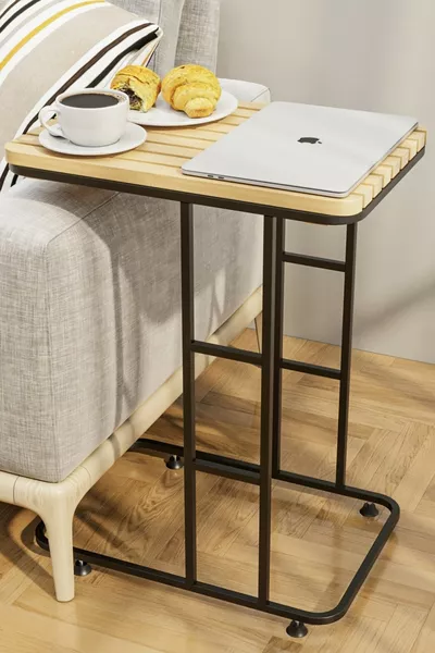 Боковой столик Деревянный стол Современный массивный журнальный столик Столик для дивана Столик-трансформер Поднос для кофе