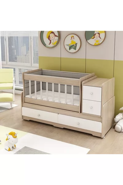 Berceau évolutif Moon Anneyanı avec tiroirs et balancement
