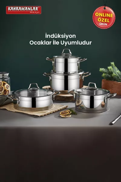 Sırma Induktionsfähiges 8-teiliges Topfset