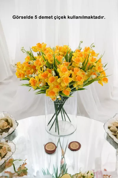 Artificial Bunch of  Daffodils, Wet Texture,  cm, Yellow