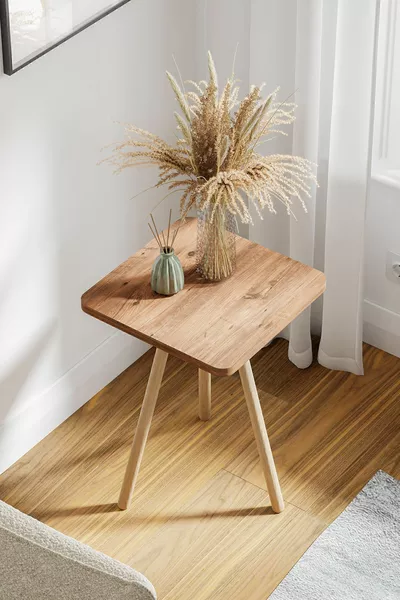 Квадратный боковой столик с деревянными ножками, одинарный набор столиков