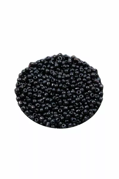  جرام - خرز رملي كبير الحجم أسود 4 مم، خرز لصناعة المجوهرات، 