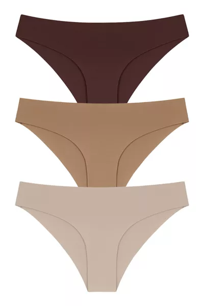 مجموعة 3 سراويل بيكيني نسائية بقص بالليزر - 2