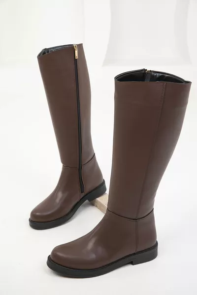 Кафяви дамски ботуши 