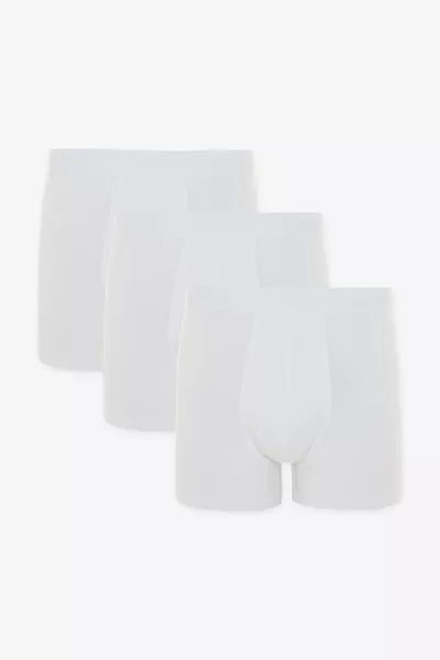 بوكسر رجالي أبيض أساسي قطني 3 قطع
