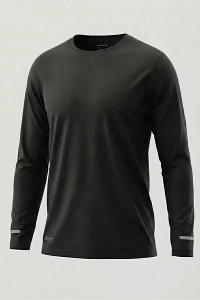 Men's Moisture-Wicking Performance Long Sleeve Exercise T-Shirt