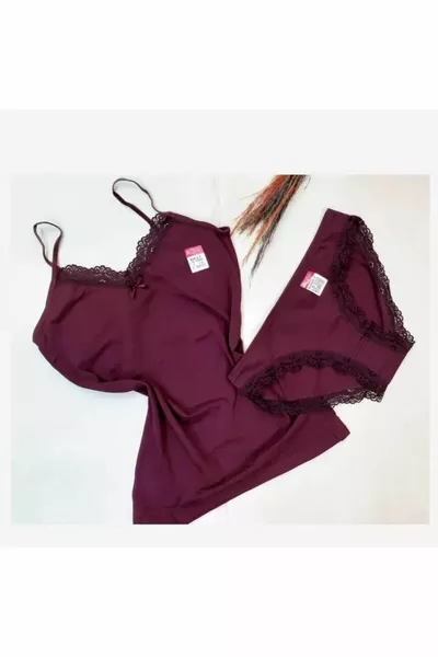 Комплект потник и бикини лилав