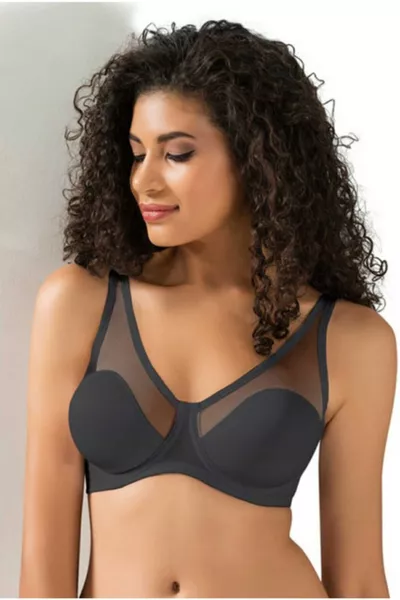 حمالة صدر نسائية سوداء بقوالب ناعمة وشبك