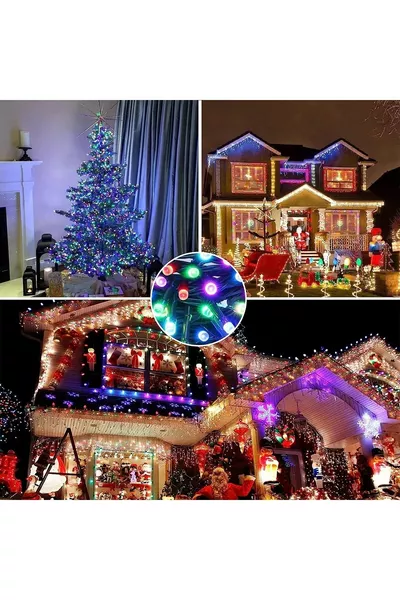  Lumière RGB Colorée Laiton  Mètres  LED Lumière de Sapin de Noël à 8 Fonctions Décorative