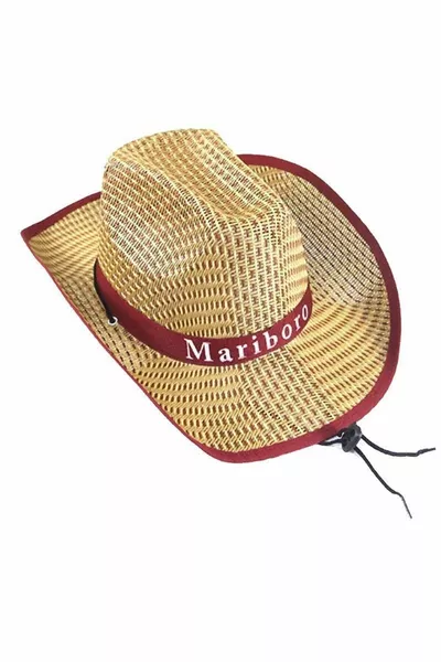 Straw-Look Lace-Up Mariboro Cowboy Hat Summer Fedora Hat