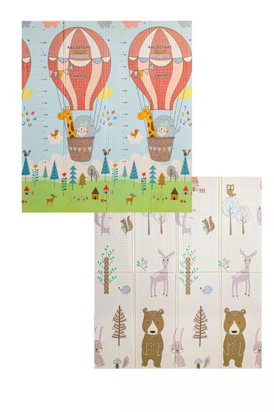 سجادة لعب قابلة للطي للحيوانات السعيدة (MATI) - مضادة للحساسية سم (مع حقيبة حمل)