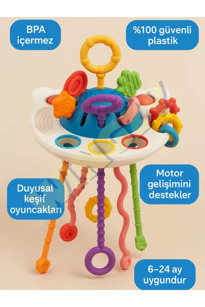 لعبة مونتيسوري الحسية للرضع، بعدة قطع، بحبل للسحب