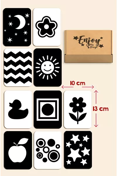 بطاقات تعليمية خشبية 0-3 شهور تعليم مبكر بطاقة الذكاء بطاقات التحفيز البصري للرضع