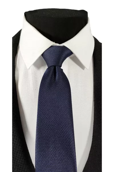Navy Blue Patterned Tie and Pocket Square Set