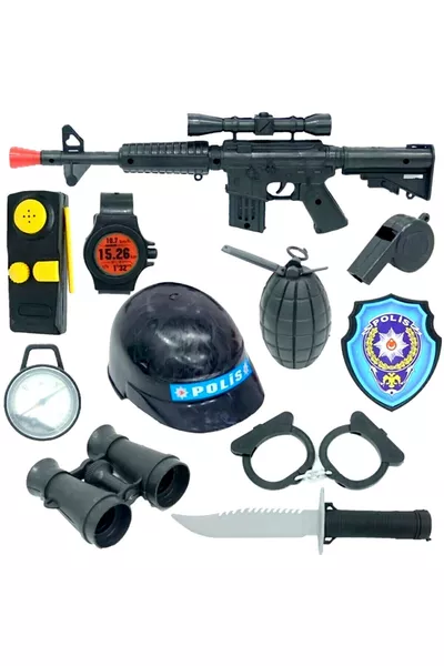 مجموعة لعبة شرطة بخوذة للأطفال الأولاد