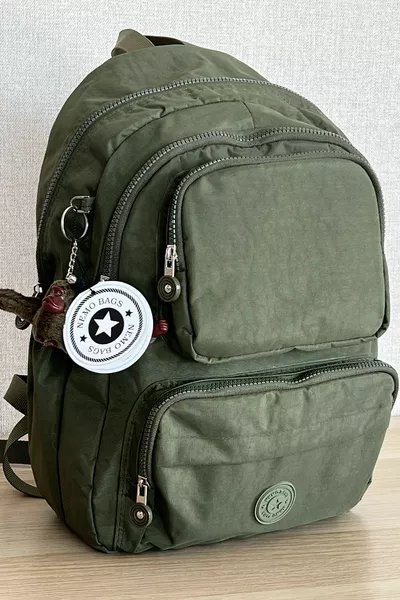 Fcstore Zaino Medio in Tessuto Klinker Impermeabile Verde Militare/ Zaino per Laptop e Scuola