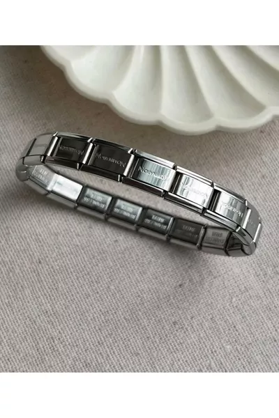 Bracciale Nomination in Acciaio Inossidabile Premium con Scritta Charm Italiana