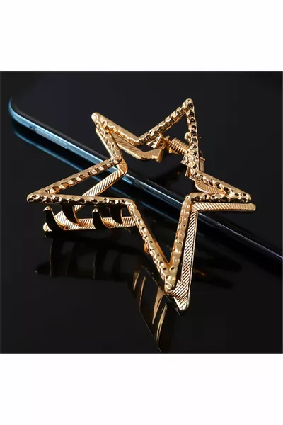 So-much Femme Pince à Cheveux Métal Doré en Forme d'Étoile-7