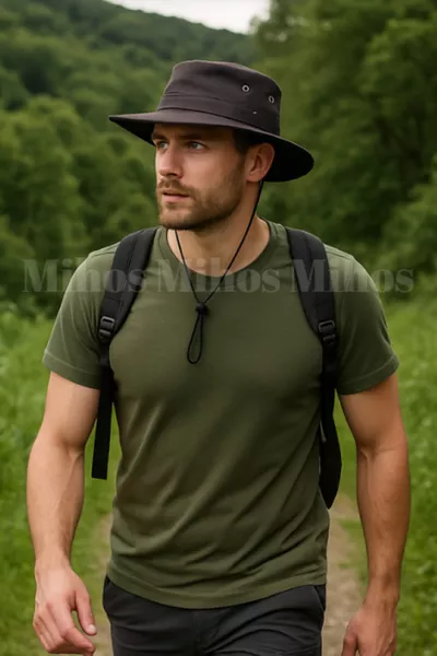 Cappello Safari Nero – Regolabile, Tessuto Traspirante, Cappello Estivo Unisex |