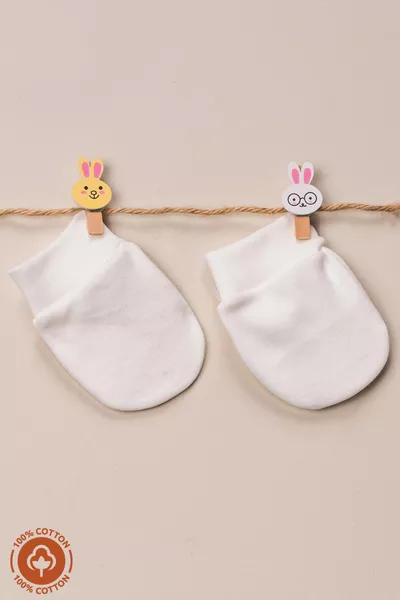 Baby Boy Newborn Cotton Organic Baby Mittens 3-Piece Set - Blue