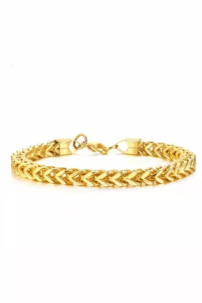 Unisex Fox Tail Non-Tarnish Gold Plated Steel Bracelet