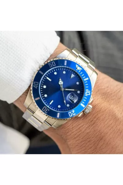 Montre homme premium à bracelet en acier avec boîte spéciale et bracelet offert