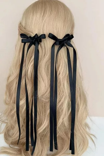 Fibbia doppia a pinza nera da donna a 2 fasci