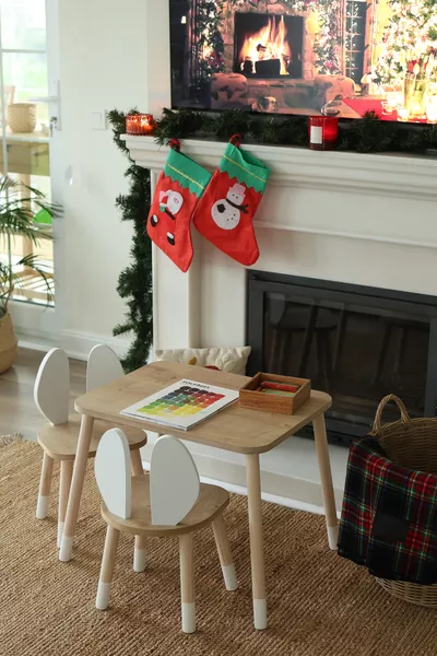 The Bunny 1 Table + 2 Chairs (Montessori Activity and Play Table and Chair Set for Children)