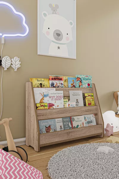 Montessori Mdf Çocuk Kitaplığı - Sonoma Meşe