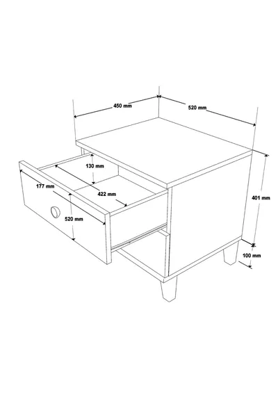 خزانة جانبية VENTO بصندوقين - أبيض