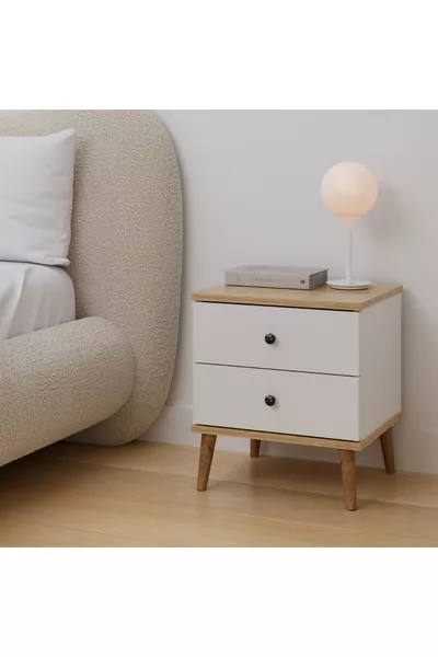 طقم منضدة جانبية من قطعتين ساجا