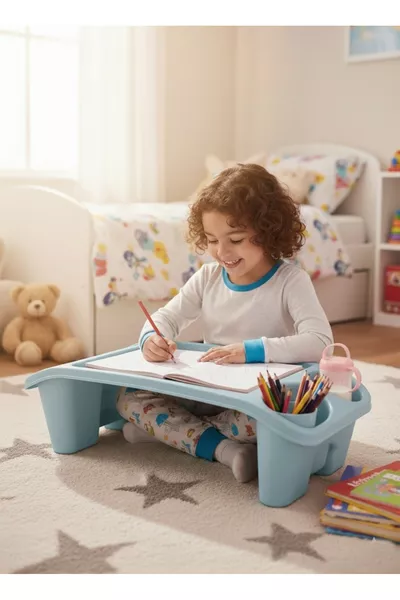 Plastic Hobby Table Laptop Stand Blue