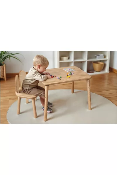 Set Tavolo e Sedia per Bambini Safir Rovere Naturale con 1 Sedia