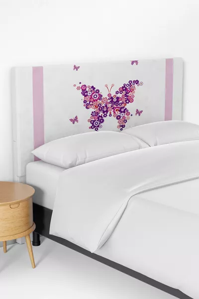 Butterfly Pattern Children's Bed Base Headboard Cover