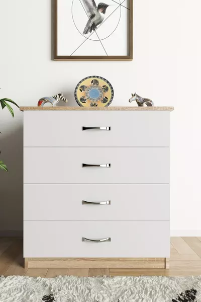 خزانة فاخرة بأربعة أدراج من أكجيليا، لون سونوما