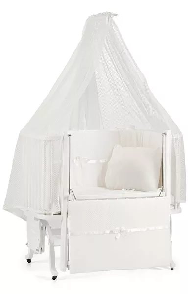 Mood Anne Близо Дървено Люлеещо Кошче Cm (БЯЛ-ЕКРУ)