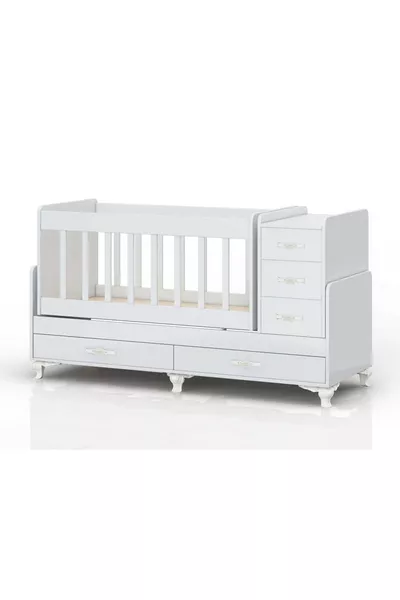 Легло с комплект за сън, с матрак, MDF парапет, за до майката, с чекмеджета, разрастващо се, може да се превърне в креват, люлеещо се легло