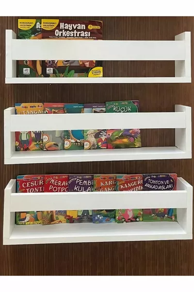 Wandregal weiß Montessori Bücherregal 3er Set