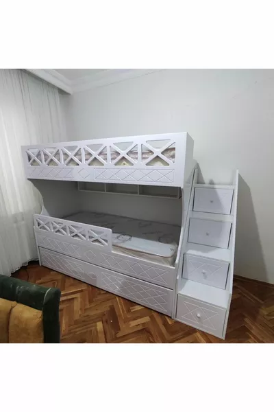 White Twin Bunk Bed for Kids