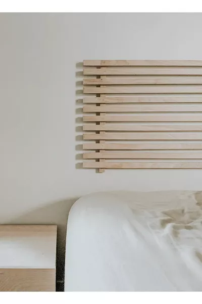 cm 2-Piece Shelved Natural Solid Wood Bed Headboard cm X Cm Solid Natural - 2 Pieces Shelf