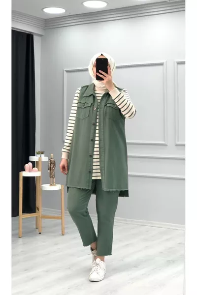 Ensemble triple gilet Mint pour hijab