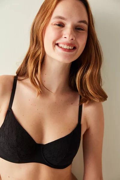 Reggiseno senza ferretto in pizzo nero