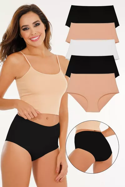 Dames Hoge Taille Laser Cut Gemengde Kleuren 5-pack