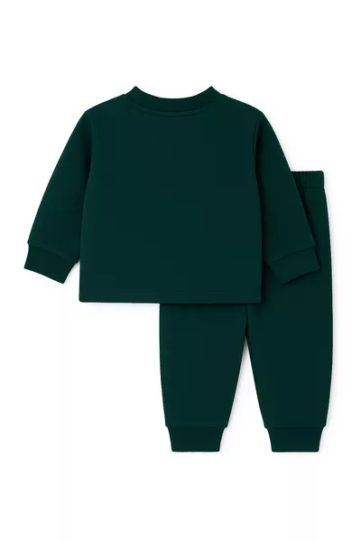 طقم أطفال بأزرار أمامية من القطن والليكرا لأربعة فصول ( شهر)