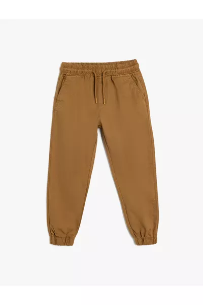 Jogger School Pants with Drawstring Waist and Cotton Pockets