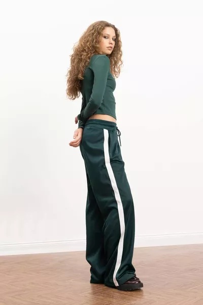 Pantalon de survêtement Cool Wide Leg Taille élastique avec poches et cordon WN