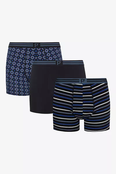 Boxer da uomo in cotone Circle confezione da 3 multicolore