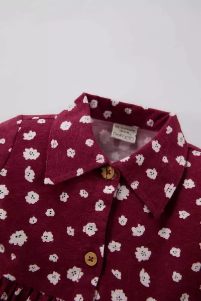 فستان بسن للأطفال البنات بأكمام طويلة وزهور WN